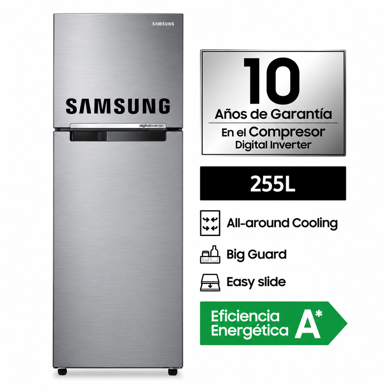 Refrigeradora Samsung de 255 litros